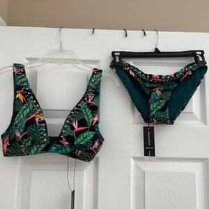 Dolce Vita Jungle Leaves Tropical Bikini Size XS - NWT